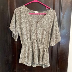 Sienna Sky Peplum Animal Print Top